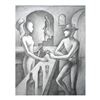 Image 1 : Mark Kostabi "Study For The Red Bar" Original Etching on Paper