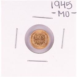1945 Mexico Dos Pesos Gold Coin