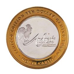 .999 Fine Silver Monte Carlo Las Vegas, Nevada $10 Limited Edition Gaming Token