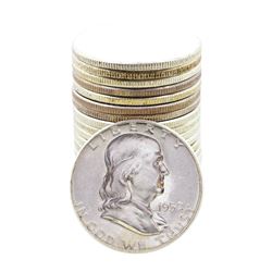 Roll of (20) Brilliant Uncirculated 1952 Franklin Half Dollar Coins