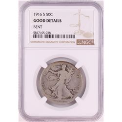 1916-S Walking Liberty Half Dollar Coin NGC Good Details
