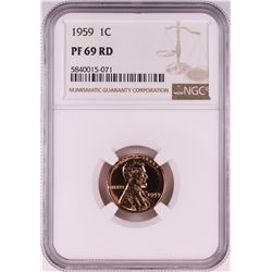 1959 Proof Lincoln Memorial Cent Coin NGC PF69RD