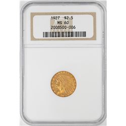 1927 $2 1/2 Indian Head Quarter Eagle Gold Coin NGC MS60