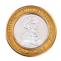 .999 Silver Palms Casino Las Vegas Nevada $10 Limited Edition Gaming Token