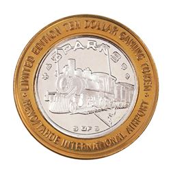 .999 Silver Reno Tahoe International Airport $10 Casino Limited Edition Gaming Token