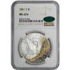 Image 2 : 1881-S $1 Morgan Silver Dollar Coin NGC MS62* Star CAC Amazing Toning