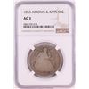 Image 1 : 1853 Seated Liberty Half Dollar Coin Arrows & Rays NGC AG3