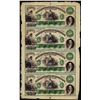 Image 1 : Uncut Sheet of (4) 1800's $50 Citizens Bank of Louisiana at Shreveport Obsolete Notes