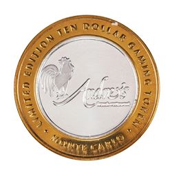 .999 Fine Silver Monte Carlo Las Vegas, Nevada $10 Limited Edition Gaming Token