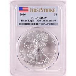 2016 $1 American Silver Eagle Coin PCGS MS69 First Strike