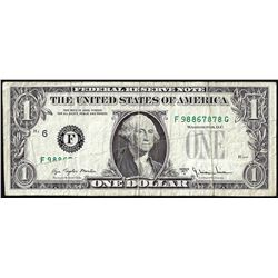 1977A $1 Federal Reserve Fold Over Obstructed Printing ERROR Note