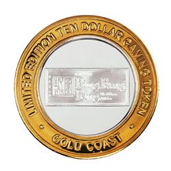 .999 Fine Silver Gold Coast Las Vegas, Nevada $10 Casino Limited Edition Gaming Token
