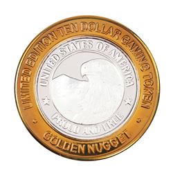 .999 Silver Golden Nugget Las Vegas, Nevada $10 Limited Edition Casino Gaming Token