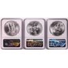 Image 2 : Lot of (3) 1979Mo Mexico 1 Onza Silver Coins NGC MS63