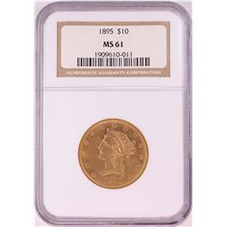 1895 $10 Liberty Head Eagle Gold Coin NGC MS61