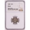 Image 1 : 1889 Proof Three Cent Nickel Coin NGC PF63