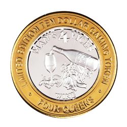 .999 Fine Silver Four Queens Casino Las Vegas $10 Limited Edition Gaming Token