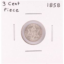 1858 Three Cent Piece Silver Coin