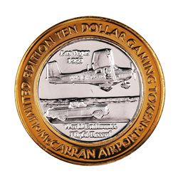 .999 Silver McCarran International Airport $10 Casino Limited Edition Gaming Token