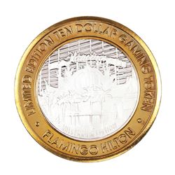 .999 Fine Silver Flamingo Las Vegas, Nevada $10 Limited Edition Gaming Token