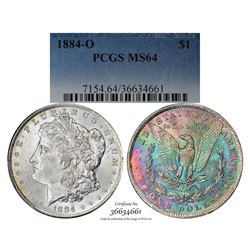 1884-O $1 Morgan Silver Dollar Coin PCGS MS64 Amazing Toning