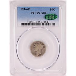 1916-D Mercury Dime Coin PCGS G04 CAC