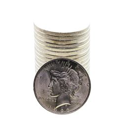 Roll of (20) Brilliant Uncirculated 1922 $1 Peace Silver Dollar Coins
