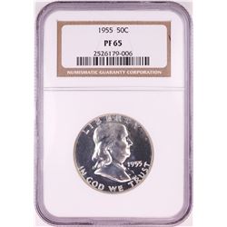 1955 Proof Franklin Half Dollar Coin NGC PF65