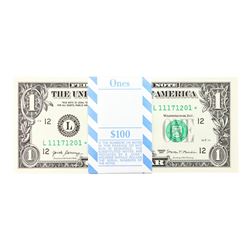 Pack of (100) Consecutive 2017 $1 Federal Reserve STAR Notes San Francisco