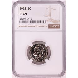 1955 Proof Jefferson Nickel Coin NGC PF69