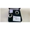 Image 2 : TWO SETS OF EARRINGS: ONE 1OKT GOLD WIT CZ AND ONE SILVER AND EMERALD SET