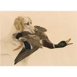 Leon Danching. Handcolored Lithograph.