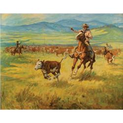 Ron Crooks. Oil on Board.