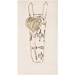 C.M. Russell. Pen & Ink Drawing.