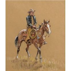 Olaf Wieghorst. Watercolor.