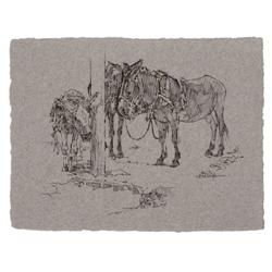 Clark Hulings. Pen & Ink.