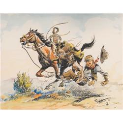 Fred Harman. Watercolor