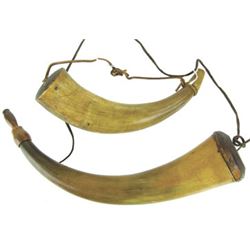 2 Antique Powder Horns