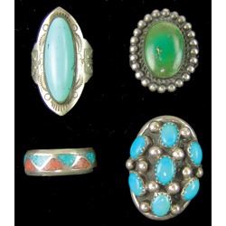 Group of 4 Navajo Rings