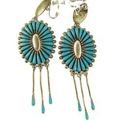 Zuni Turquoise & Silver Earring Set