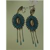 Image 2 : Zuni Turquoise & Silver Earring Set