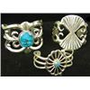 Image 1 : 3 Navajo Sand Cast Silver Bracelets