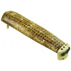 Eskimo Fossilized Ivory Cribbage Board