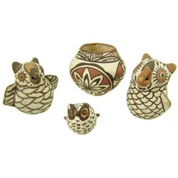 4 Small Zuni Pottery Items