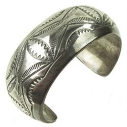 Navajo Silver Bracelet -  M. Tahe