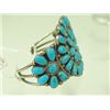Image 3 : Navajo Turquoise & Silver Cluster Bracelet