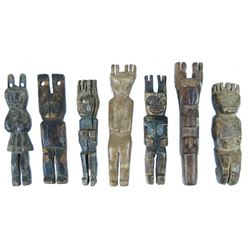 7 Carved Wooden Figures