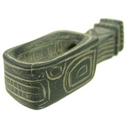 Carved Stone Effigy Pipe