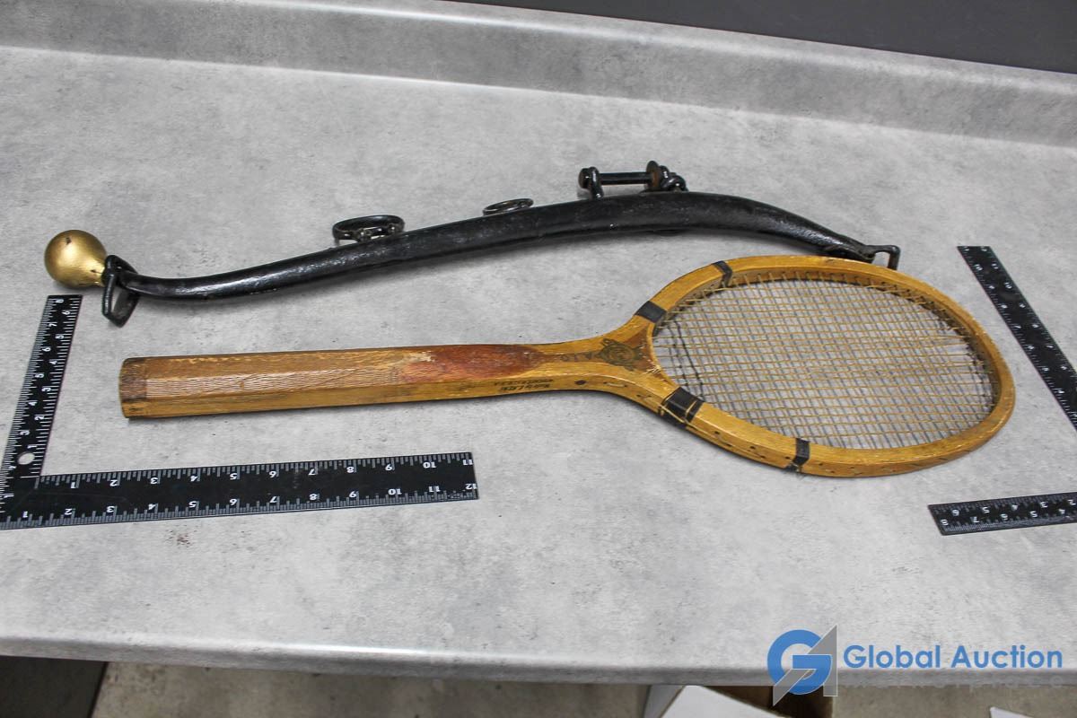Vintage E. Kent Tennis Racket & Horse Heim