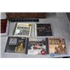 Image 2 : Vintage Wooden Box, Wind-Up Coin Bank & CDs
